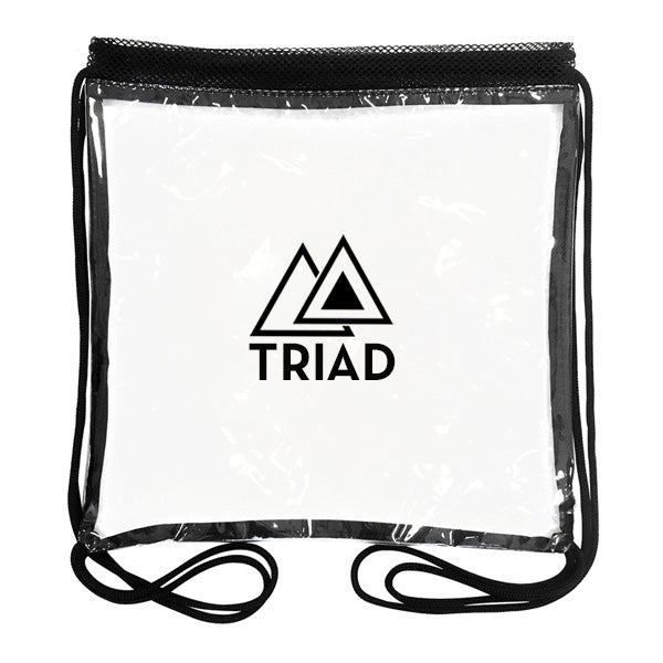 Custom The 12 x 12 Inch Clear Drawstring Backpack (Q176422) - Clear  Backpacks with Logo | Quality Imprint Promotional Products