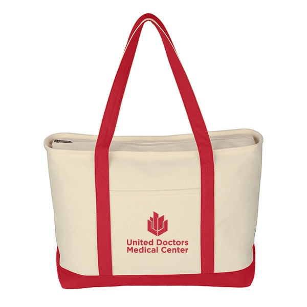 Large Heavy Cotton Canvas Boat Tote (24 oz) - Tote Bags with Logo