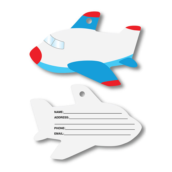 Promotional Logo Airplane Shaped Bag Tag with ID Card