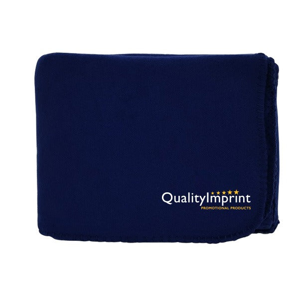 50 x 60 Whipstitch Fleece Blanket - Navy Blue - Blankets with Logo -  Q825111 QI