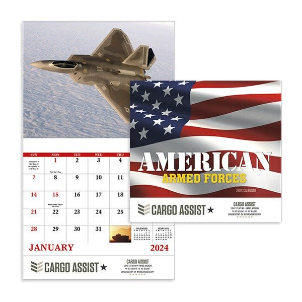 Custom American Armed Forces Stapled Calendar (Q975722) Wall