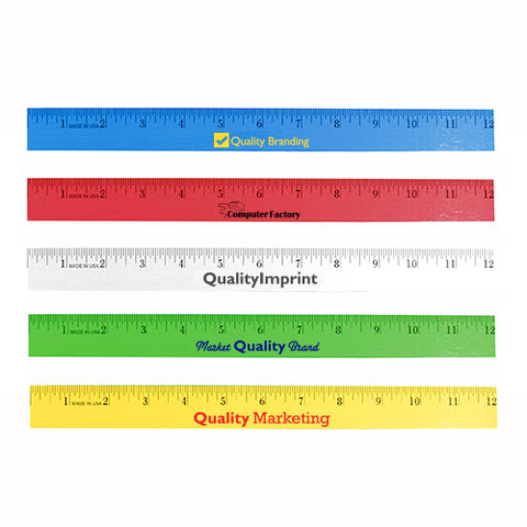 12 Inch Logo Imprinted Enamel Wood Rulers