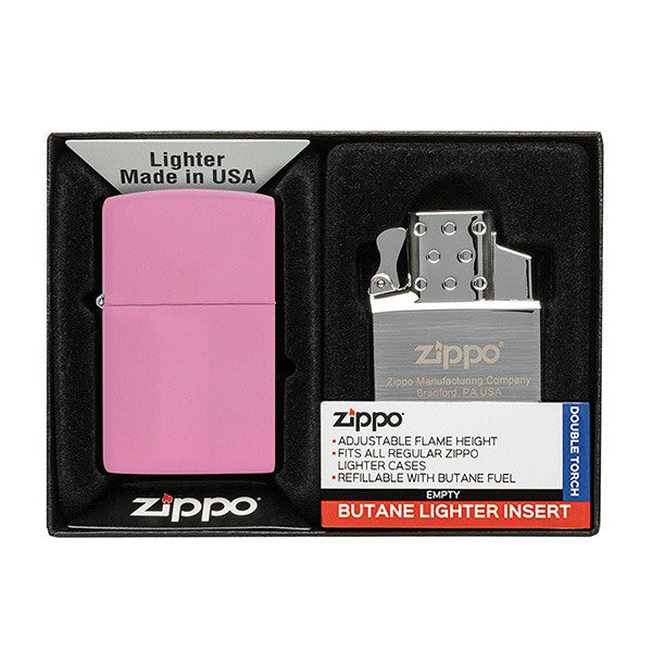 Custom Printed Zippo Matte Lighter and Double Butane Insert Gift Set