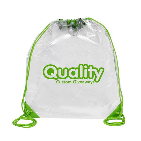 Clear Drawstring Cinch Pack Backpack - Drawstring Bags with Logo