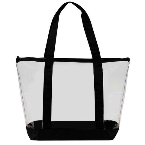 Custom Clear Zipper Tote With Pocket (Q419111) - Clear Totes with Logo ...