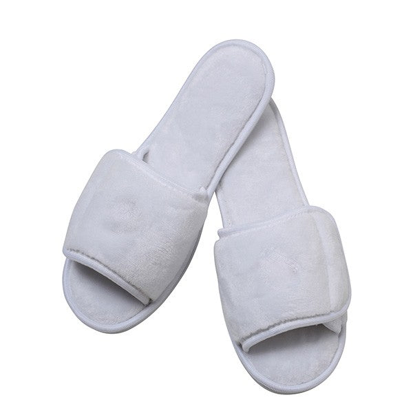 Custom Open Toe Microfleece Slippers (Q468811) - Slippers with Logo ...