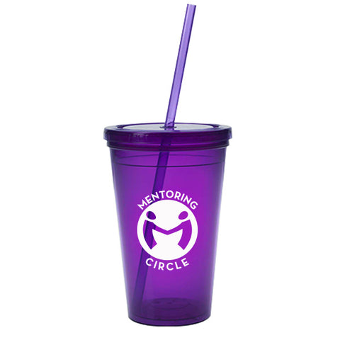 Starbucks Hard Plastic Cup, Lid & Straw, 16 oz Clear - New