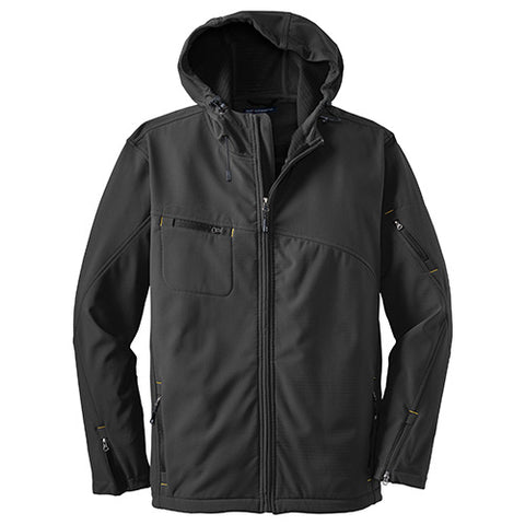Port Authority® Textured Hooded Soft Shell Jacket - Jackets with Logo ...