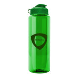 Logo Canton Glass Bottles with Bamboo Lid (33.8 Oz.)