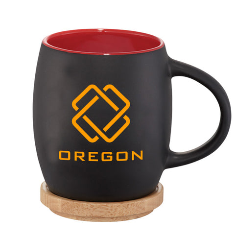 Hearth Coffee Mug with Wood Lid Coaster - 14 oz.