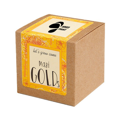 Custom Marigold Growables Planter In Kraft Gift Box (Q950422